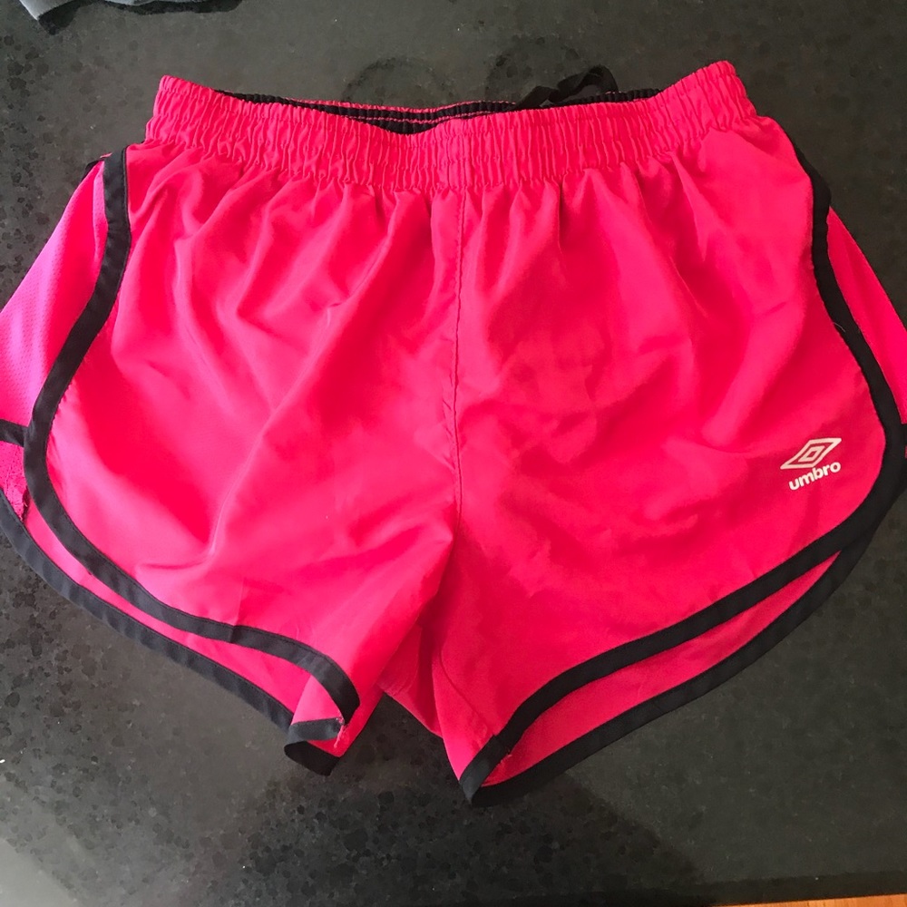 Black and Pink Umbro running shorts
